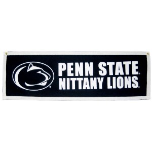 white outlined navy banner with Penn State Nittany Lions and Athletic Logo